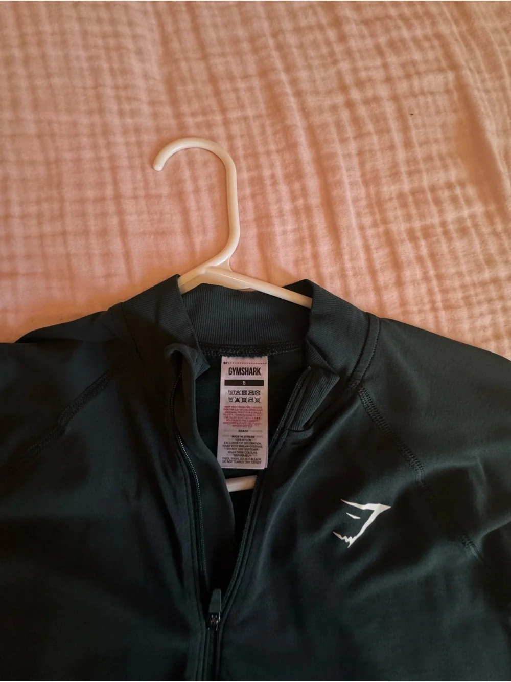 Gymshark Dark Green Long-Sleeve Quarter Zip Pullover